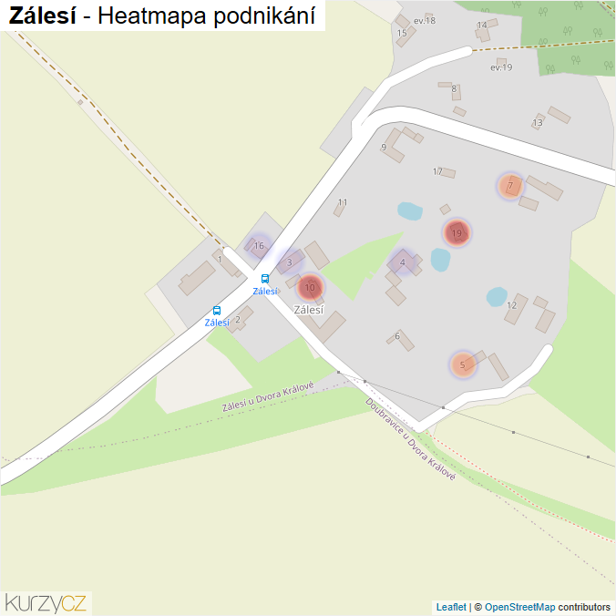 Mapa Zálesí - Firmy v části obce.