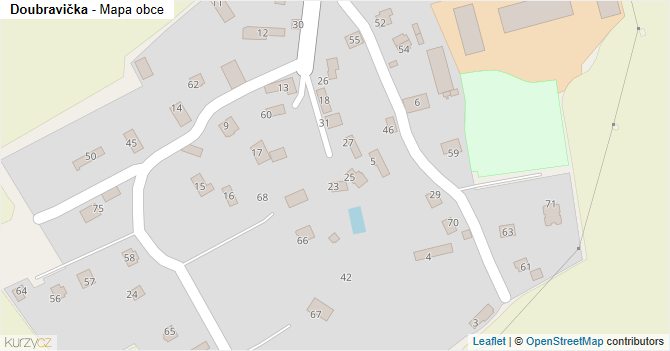 Doubravička - mapa obce