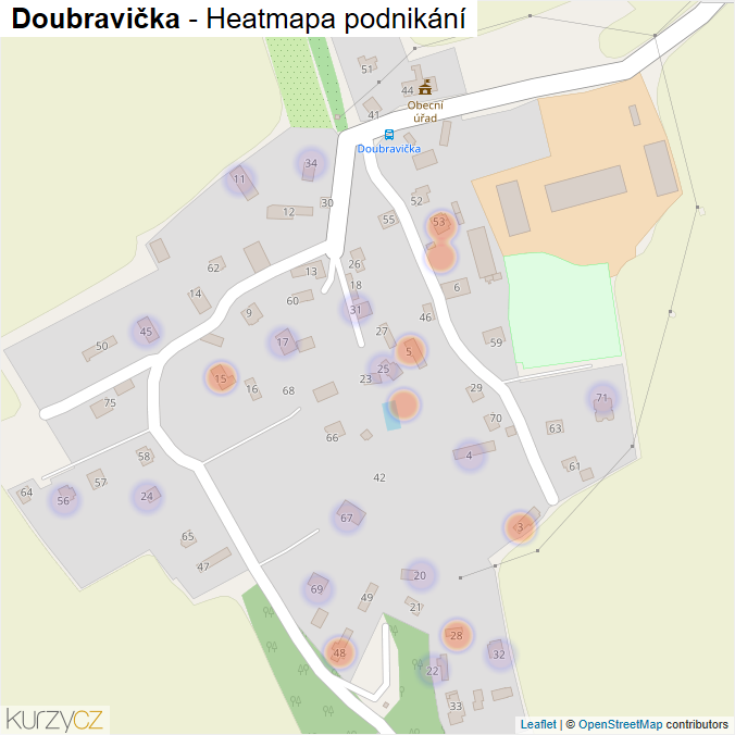 Mapa Doubravička - Firmy v části obce.