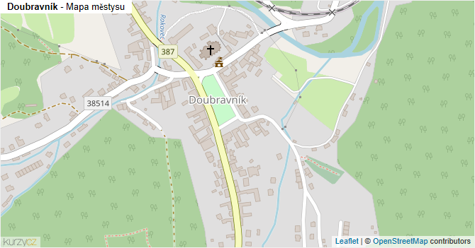 Doubravník - mapa městysu