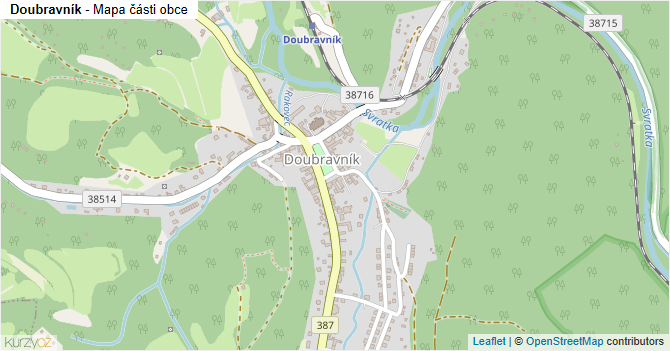Doubravník - mapa části obce