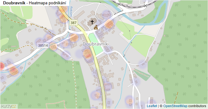 Doubravník - mapa podnikání