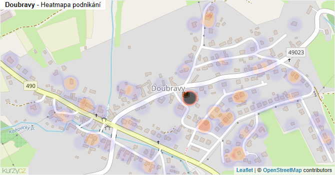 Doubravy - mapa podnikání