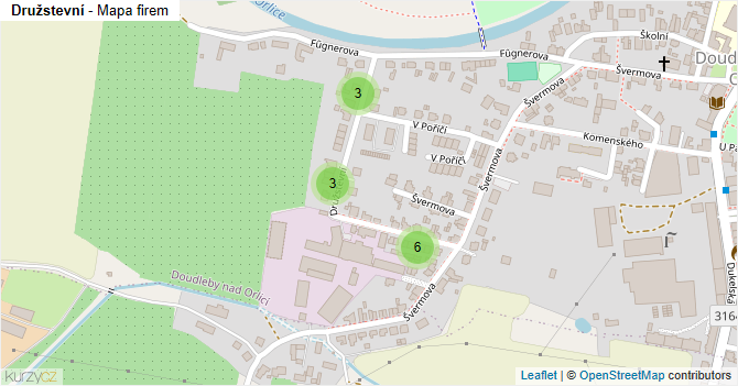 Družstevní - mapa firem
