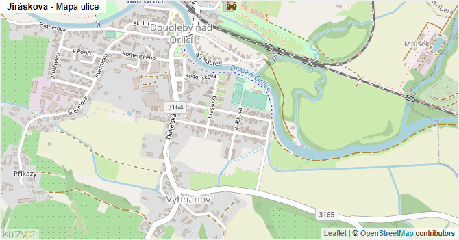 Jiráskova - mapa ulice