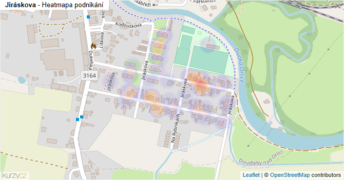 Jiráskova - mapa podnikání