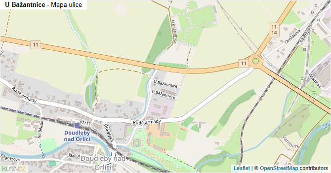 U Bažantnice - mapa ulice