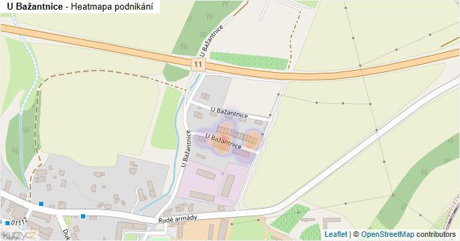 U Bažantnice - mapa podnikání
