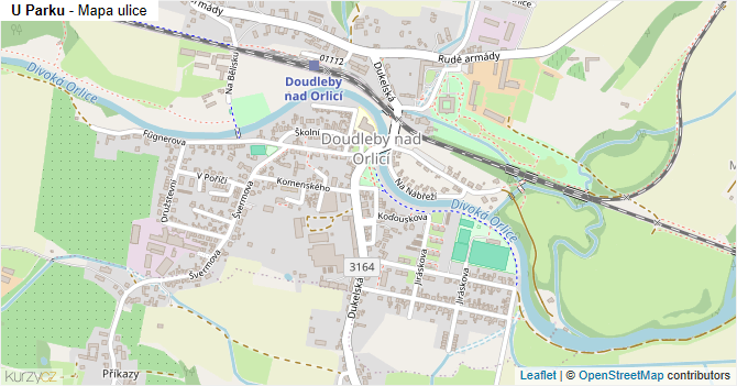 U Parku - mapa ulice