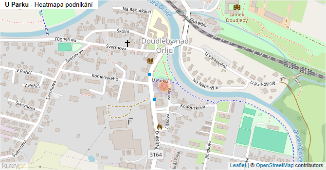 U Parku - mapa podnikání