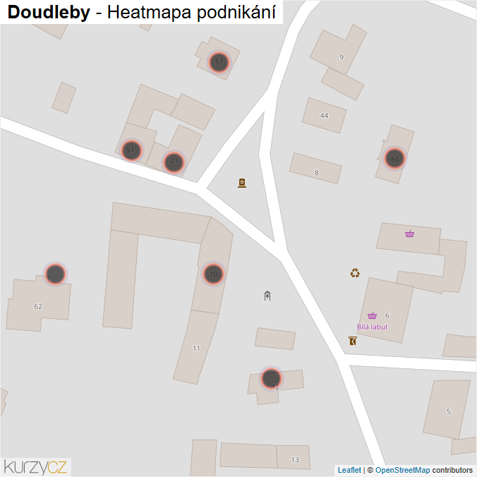 Mapa Doudleby - Firmy v obci.