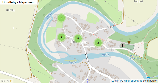 Doudleby - mapa firem