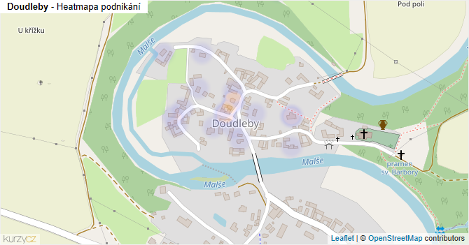 Doudleby - mapa podnikání