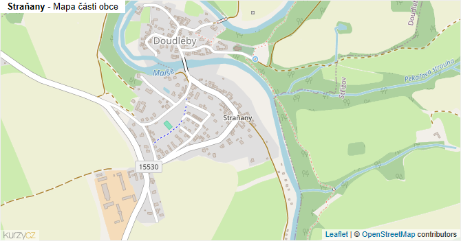 Straňany - mapa části obce
