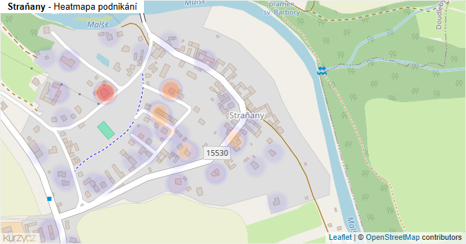 Straňany - mapa podnikání