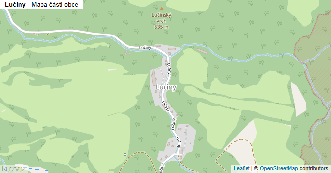 Lučiny - mapa části obce