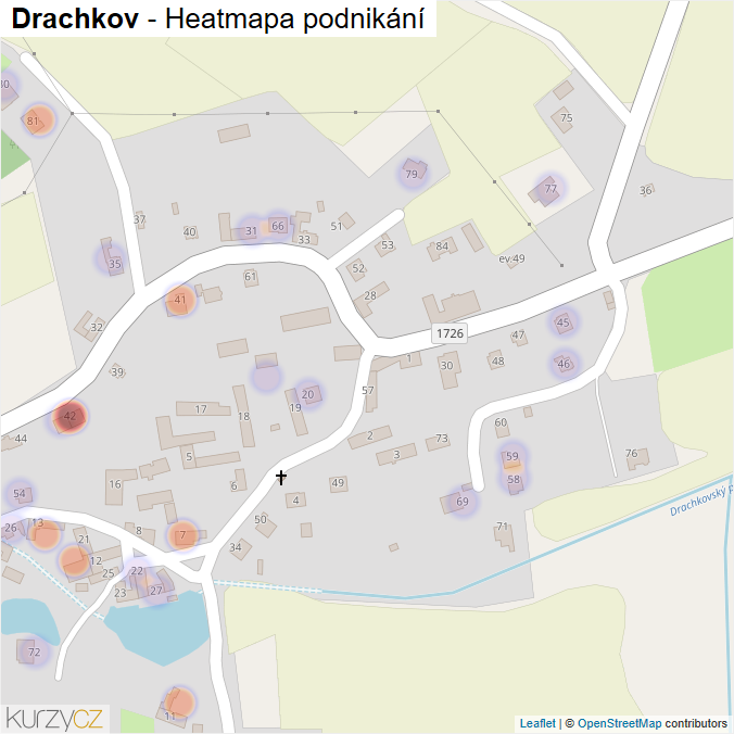Mapa Drachkov - Firmy v části obce.