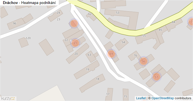 Dráchov - mapa podnikání