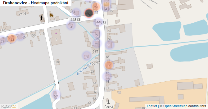 Drahanovice - mapa podnikání