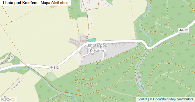 Lhota pod Kosířem - mapa části obce