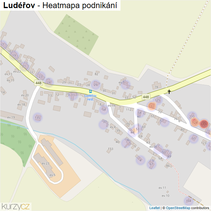 Mapa Ludéřov - Firmy v části obce.