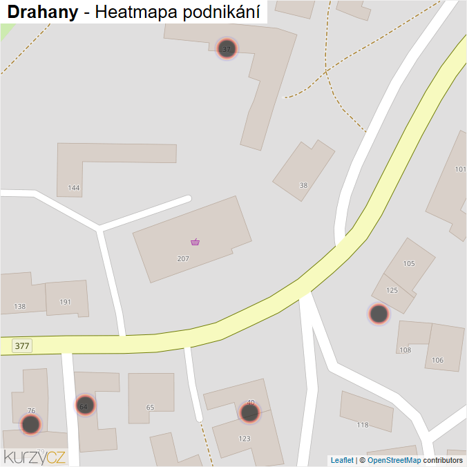 Mapa Drahany - Firmy v obci.