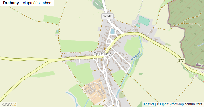 Drahany - mapa části obce