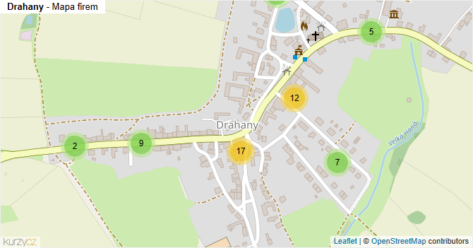 Drahany - mapa firem