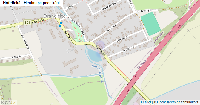 Hořelická - mapa podnikání