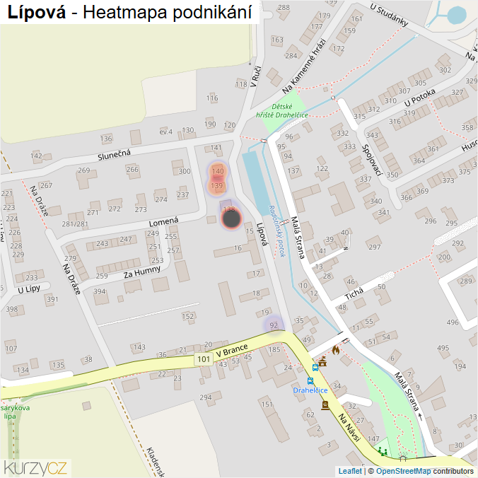 Mapa Lípová - Firmy v ulici.
