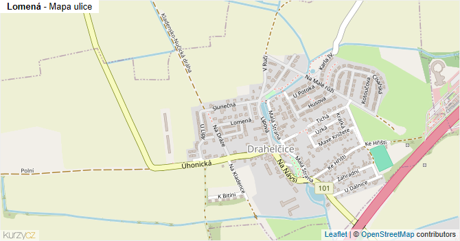 Lomená - mapa ulice