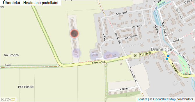 Úhonická - mapa podnikání