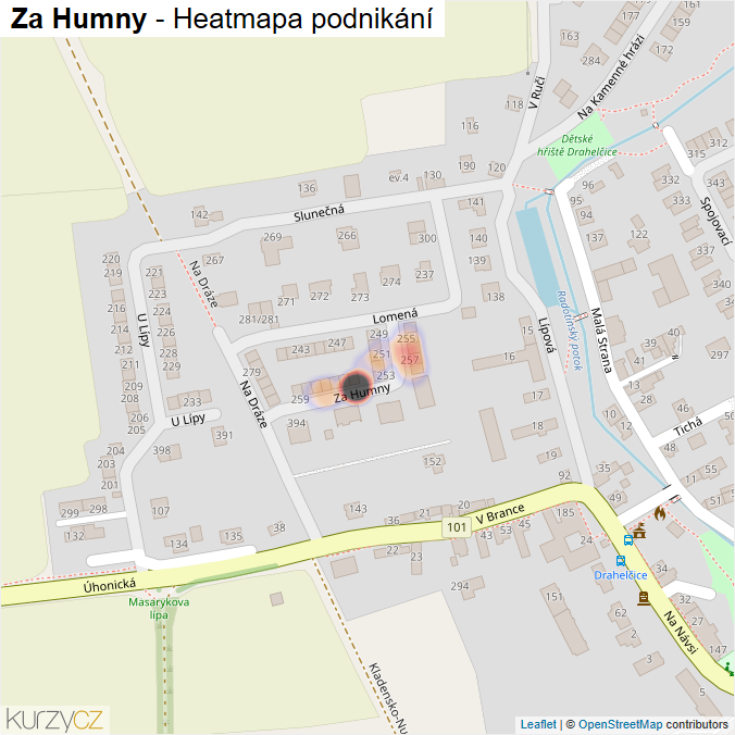 Mapa Za Humny - Firmy v ulici.