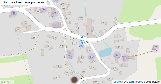 Drahlín - mapa podnikání