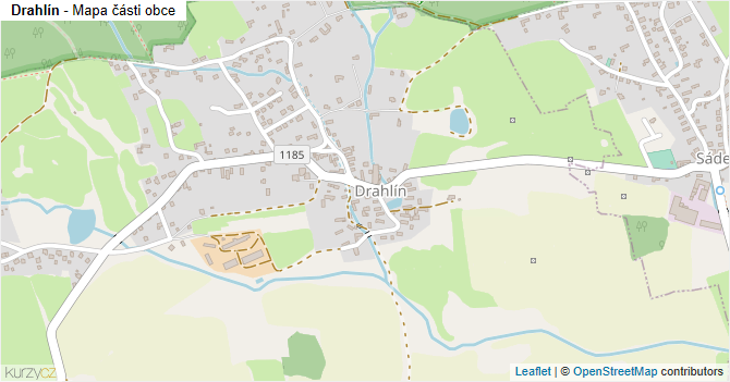 Drahlín - mapa části obce