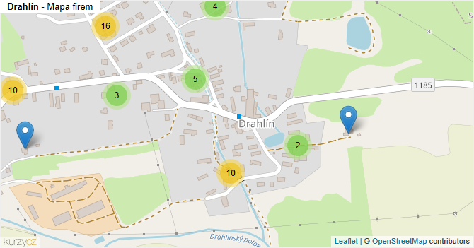 Drahlín - mapa firem