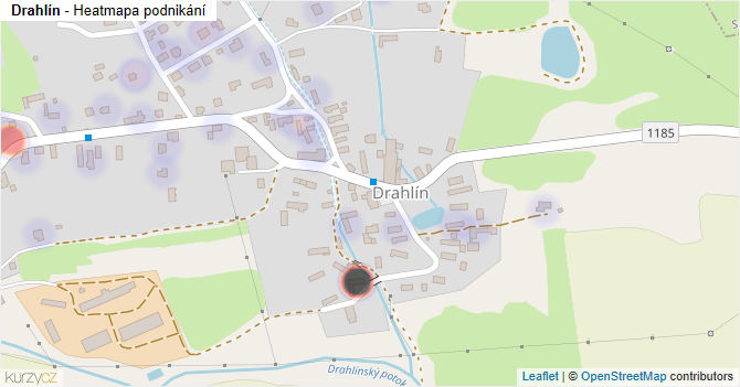 Drahlín - mapa podnikání