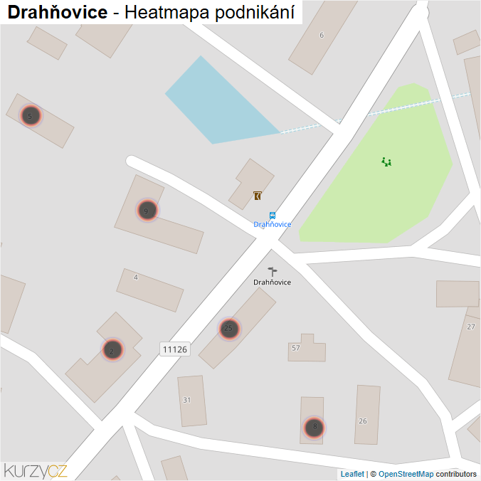 Mapa Drahňovice - Firmy v obci.