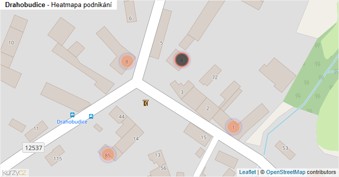 Drahobudice - mapa podnikání