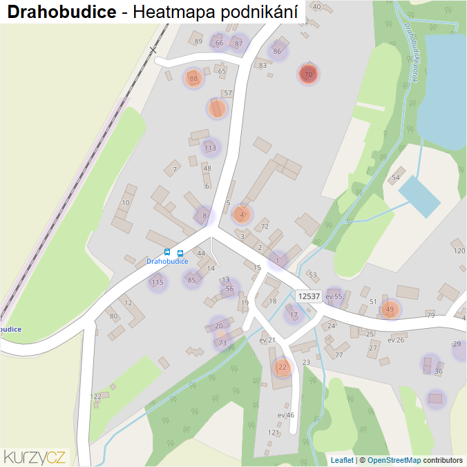 Mapa Drahobudice - Firmy v části obce.