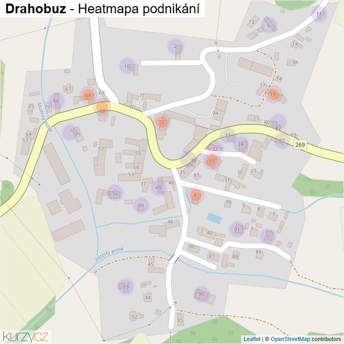 Mapa Drahobuz - Firmy v části obce.