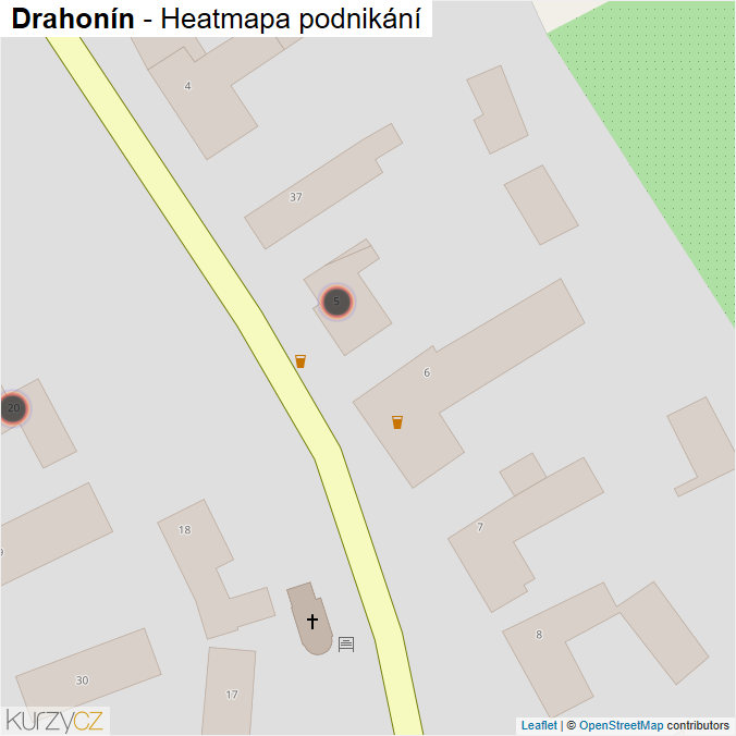 Mapa Drahonín - Firmy v obci.