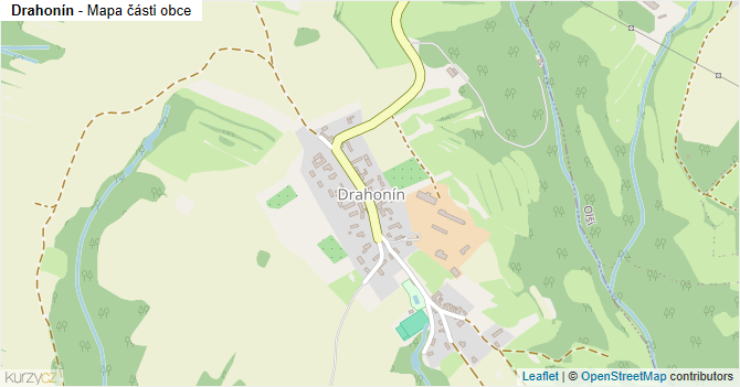 Drahonín - mapa části obce