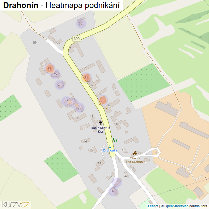 Mapa Drahonín - Firmy v části obce.