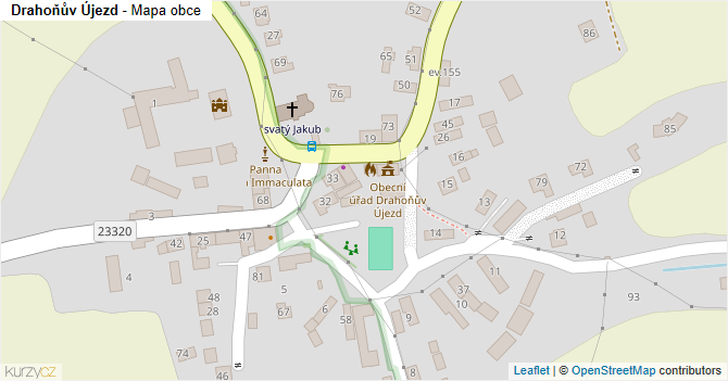 Drahoňův Újezd - mapa obce