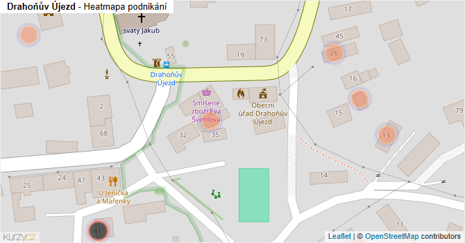 Drahoňův Újezd - mapa podnikání