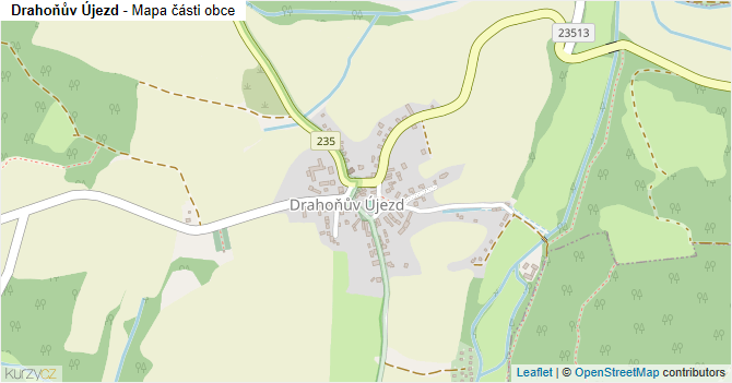 Drahoňův Újezd - mapa části obce