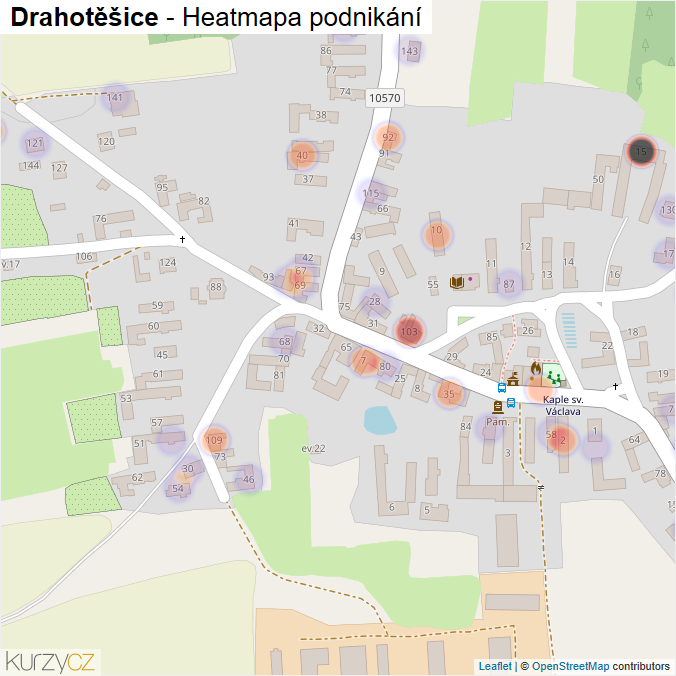 Mapa Drahotěšice - Firmy v části obce.