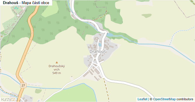 Drahouš - mapa části obce