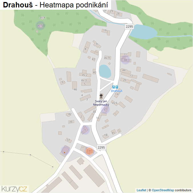 Mapa Drahouš - Firmy v části obce.